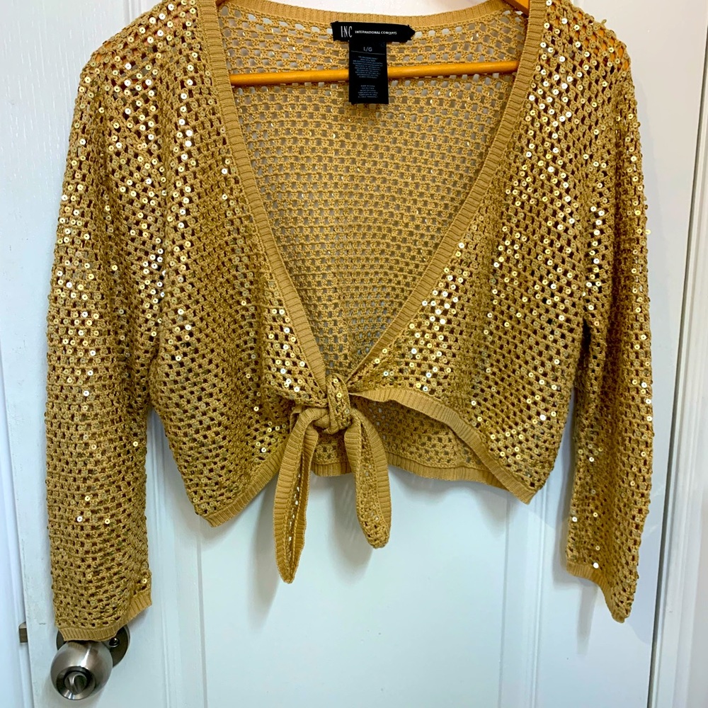 crocheted jacket for an evening wear